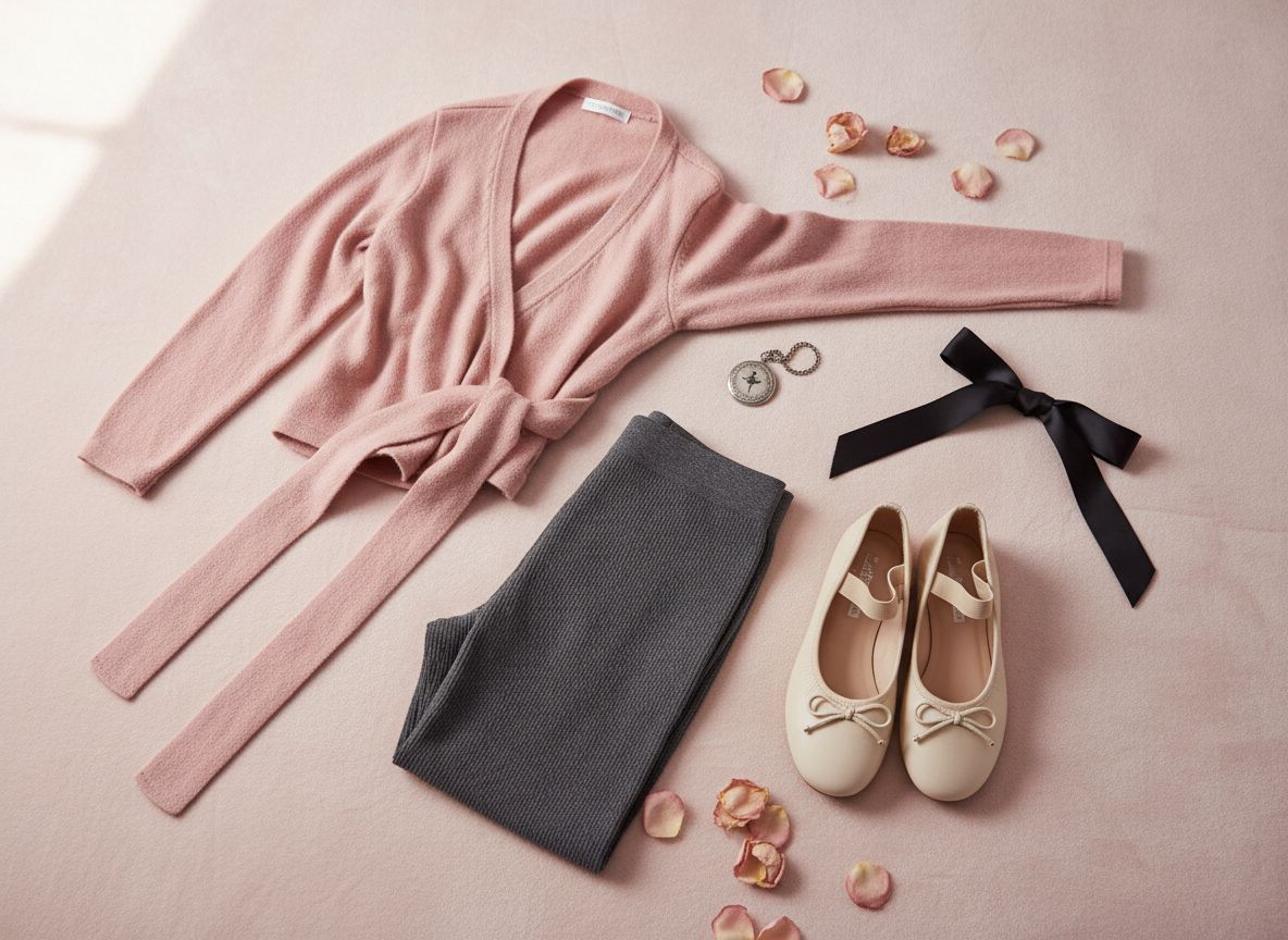 Balletcore aesthetic outfit: Studio to Street featuring Wrap cardigan and High-waisted leggings