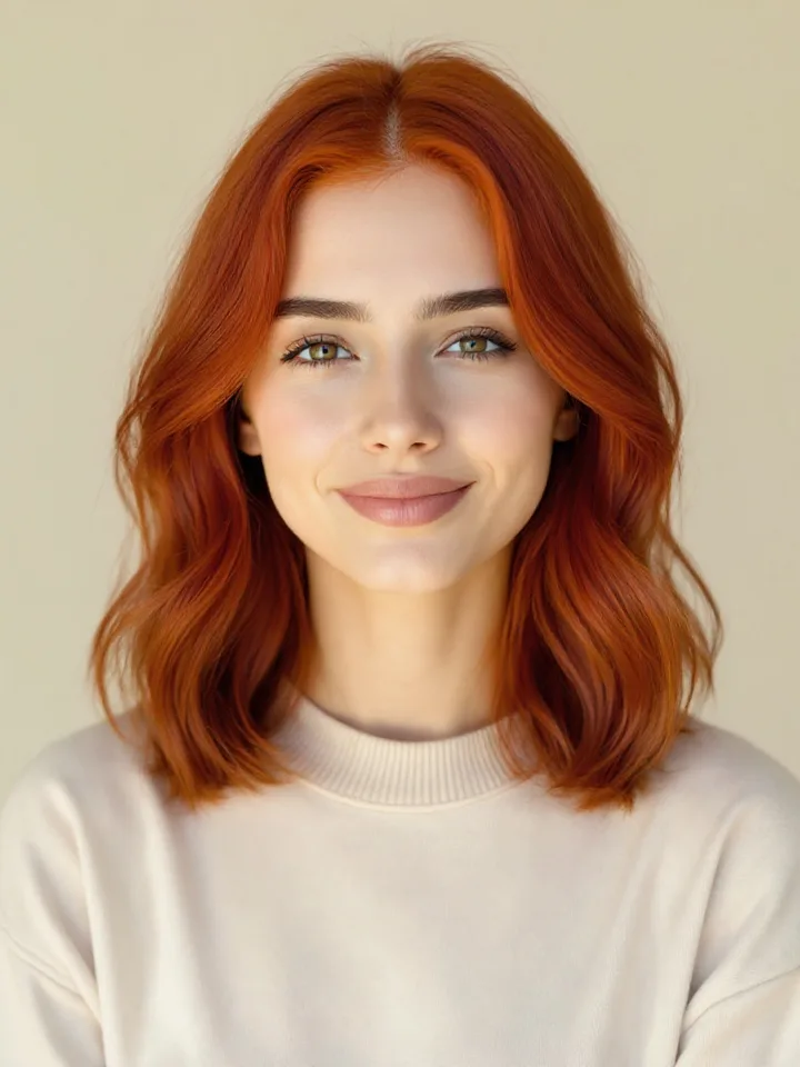 The same example model with Copper Red hair