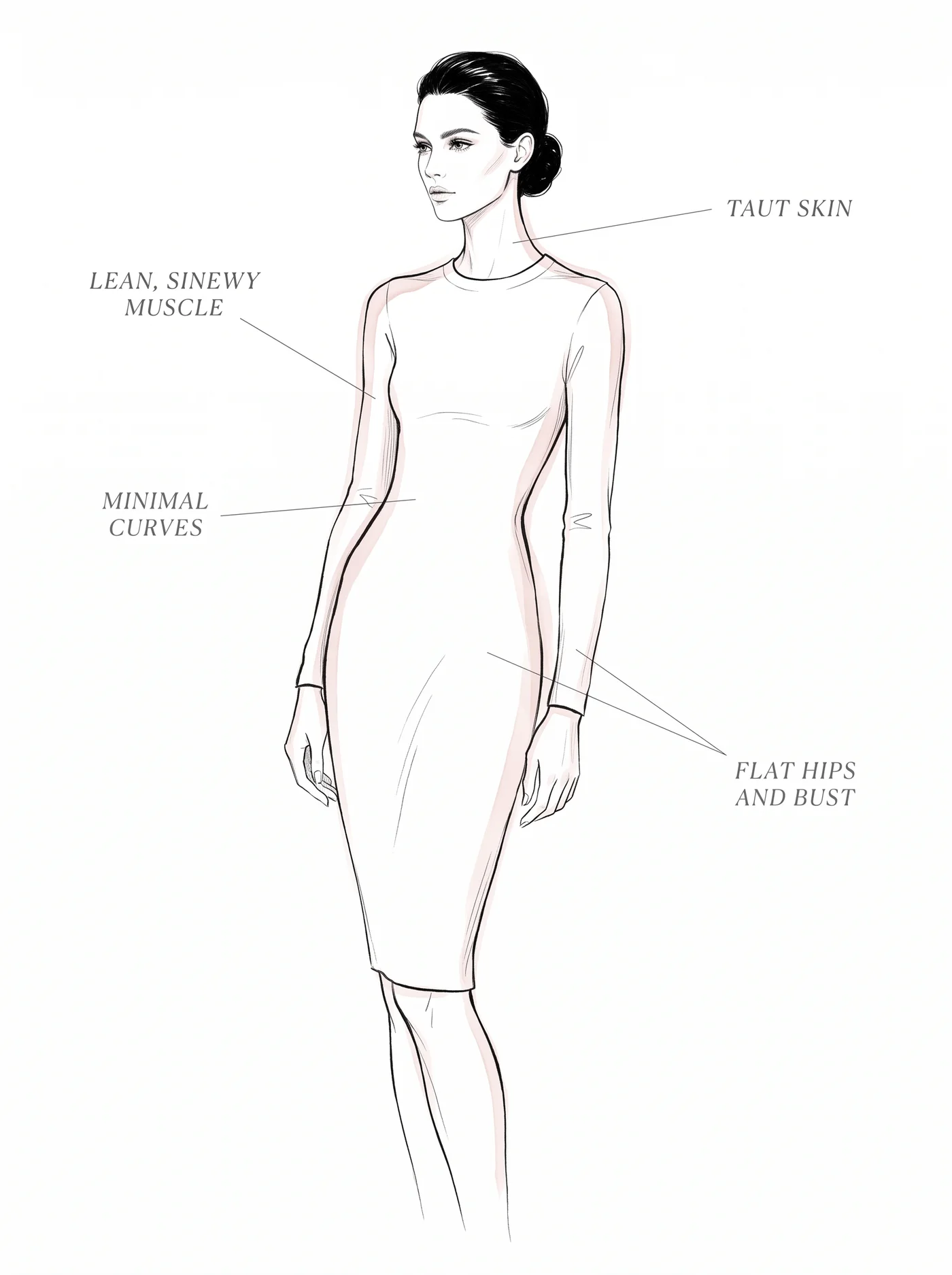 Dramatic flesh and curve — annotated diagram