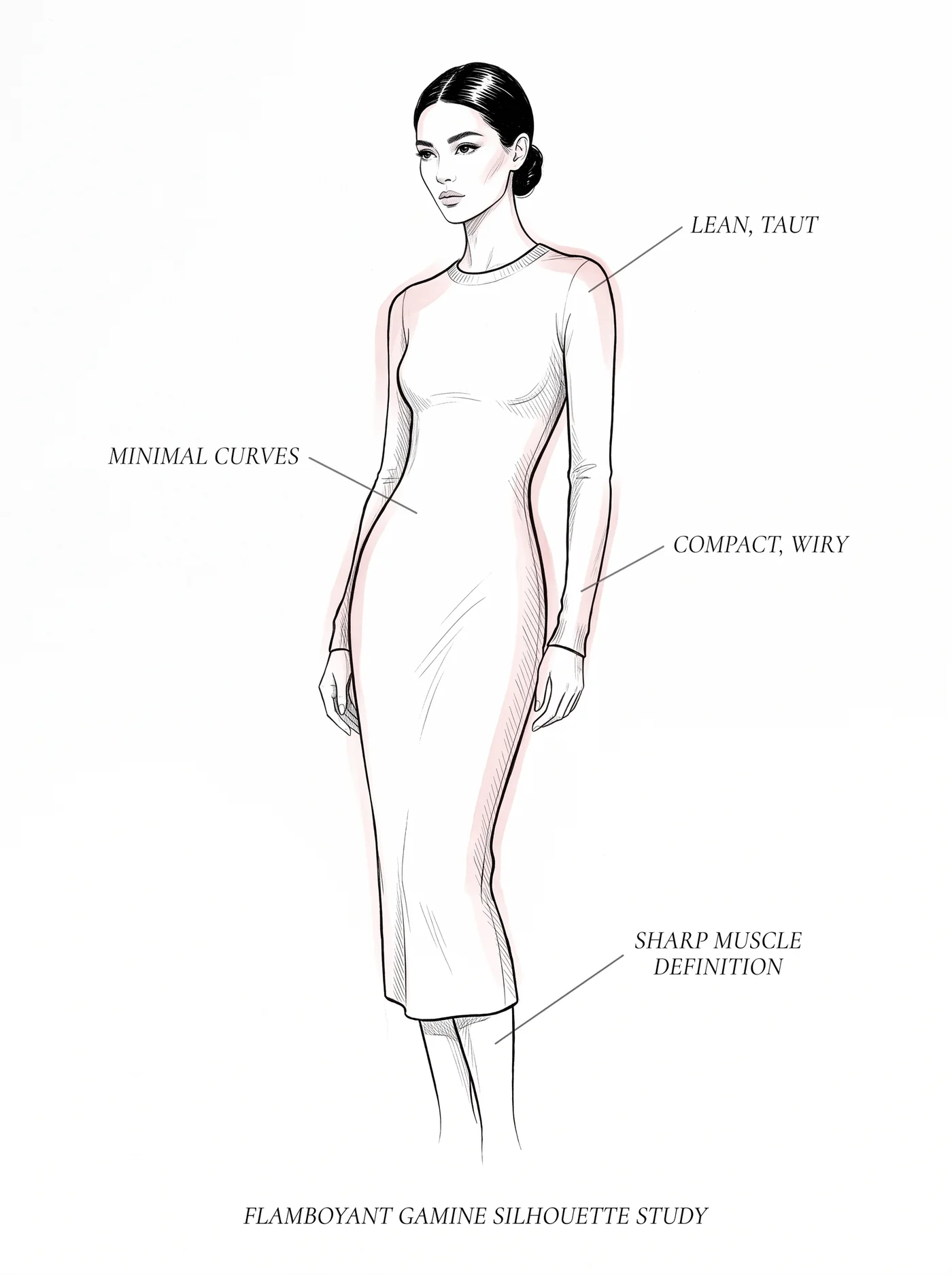 Flamboyant Gamine flesh and curve — annotated diagram