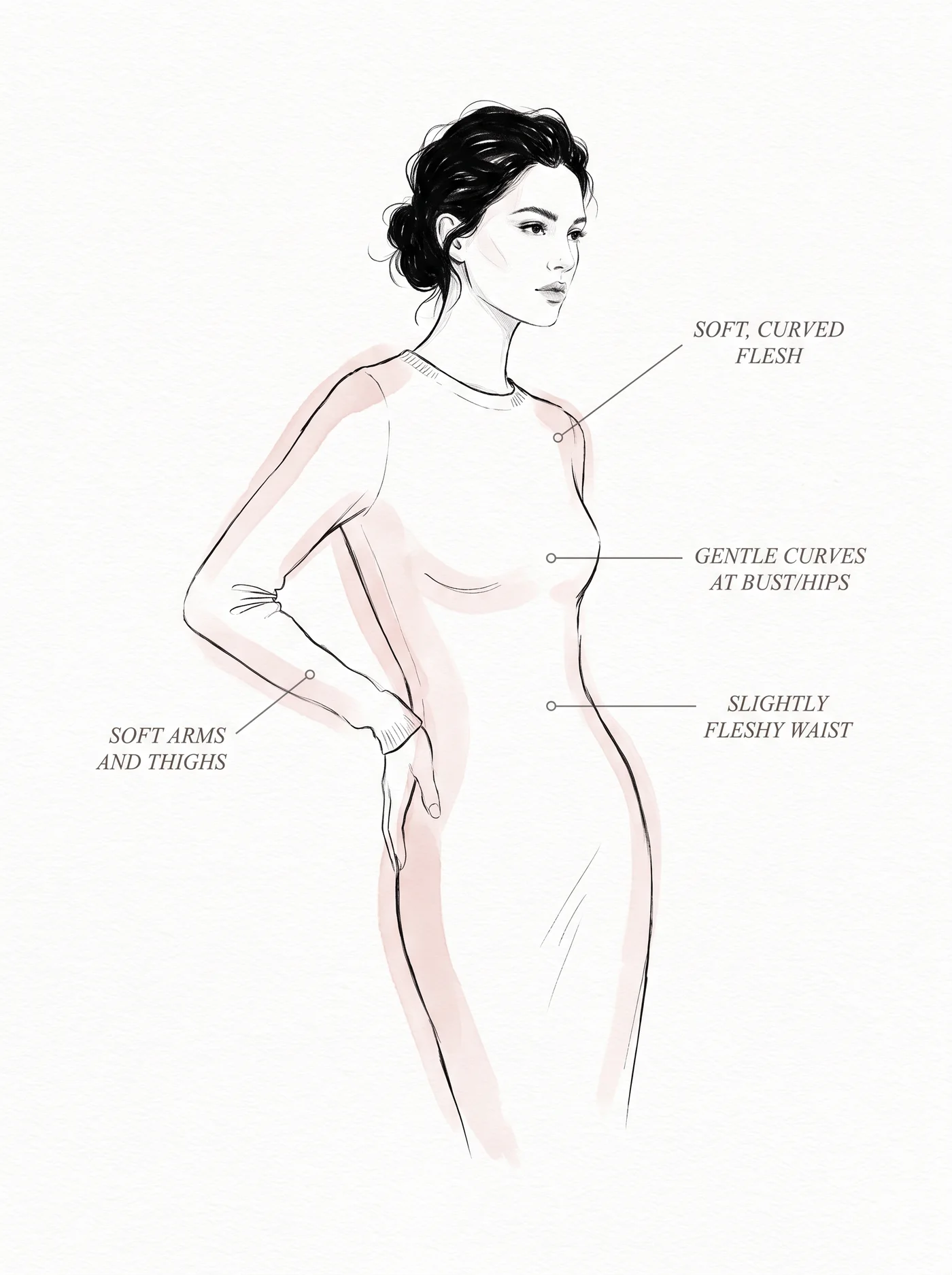 Soft Natural flesh and curve — annotated diagram