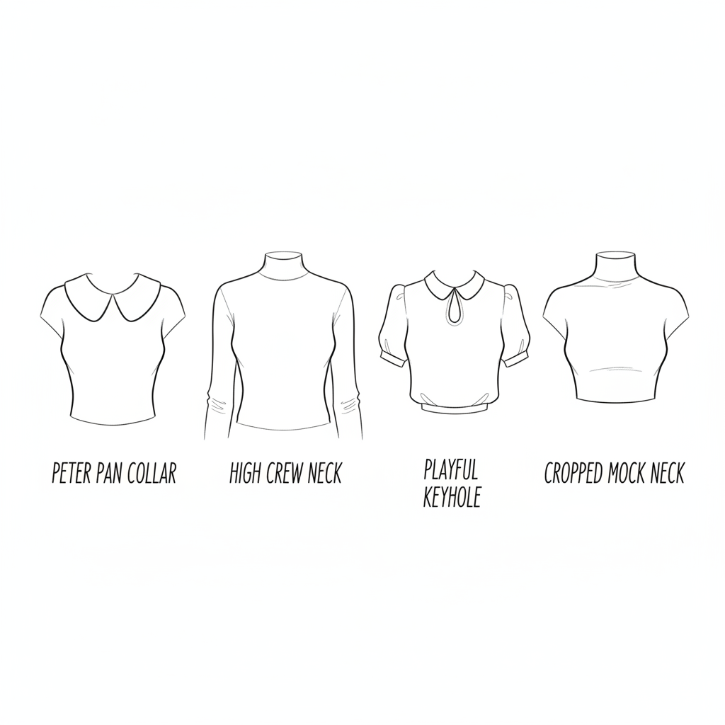 Best necklines for the Gamine Kibbe body type
