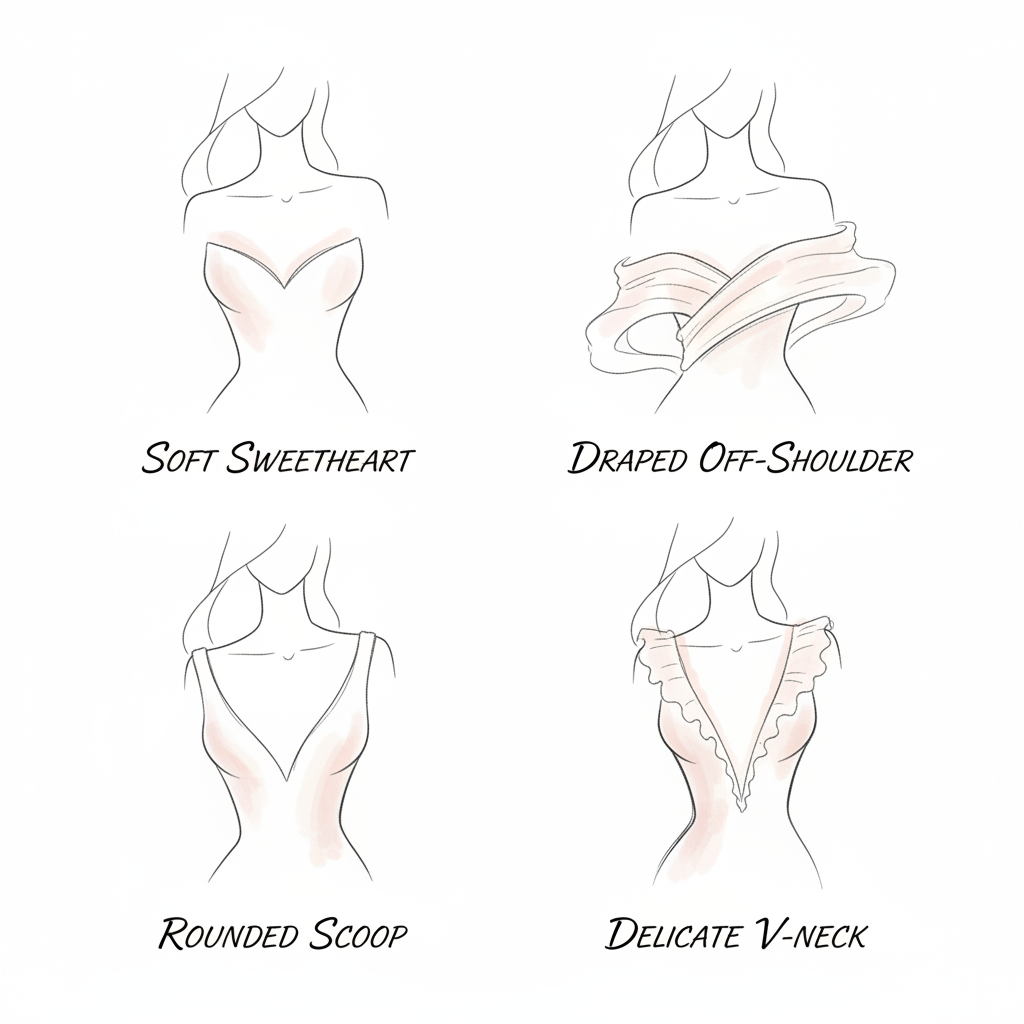 Best necklines for the Romantic Kibbe body type