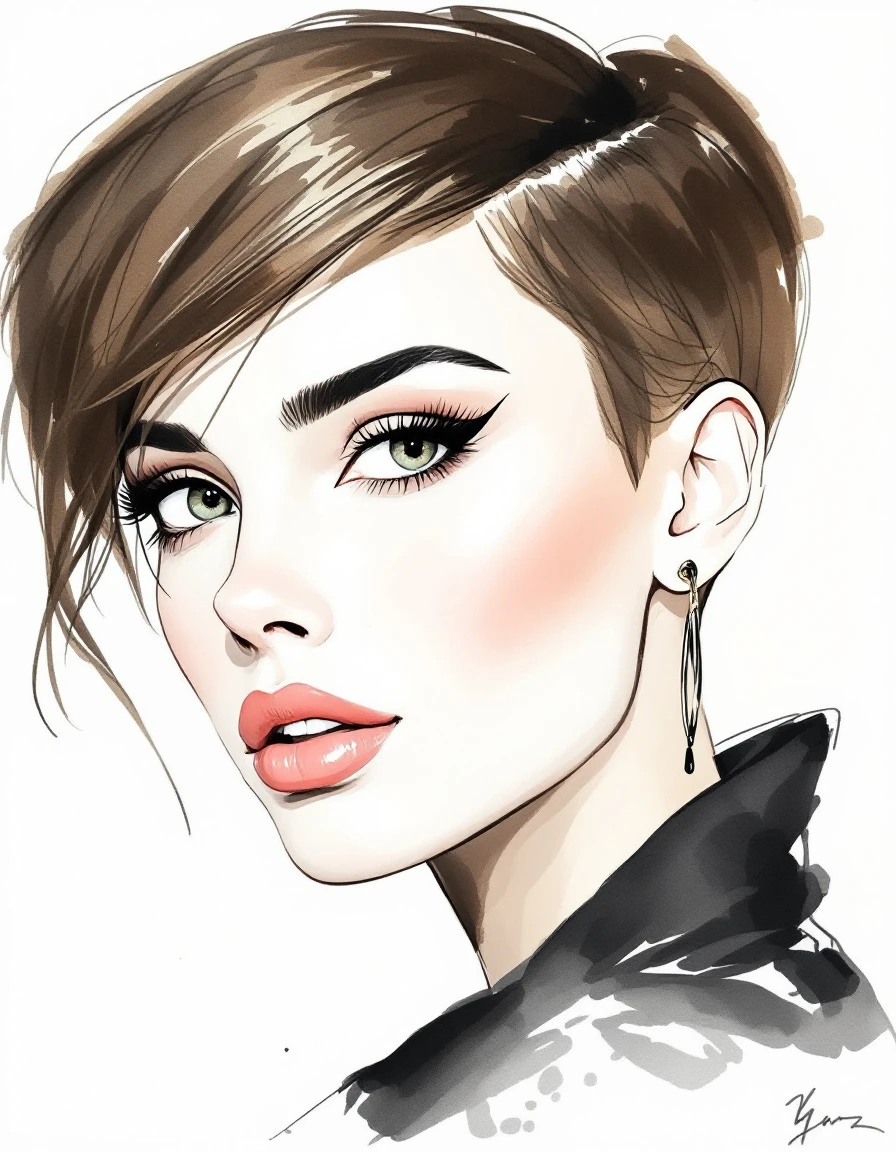 Sharp pixie or undercut crop