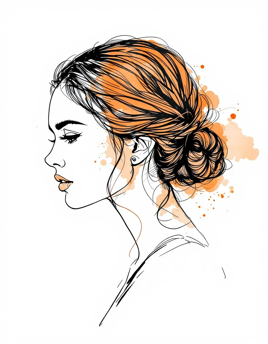 Slicked-back low bun