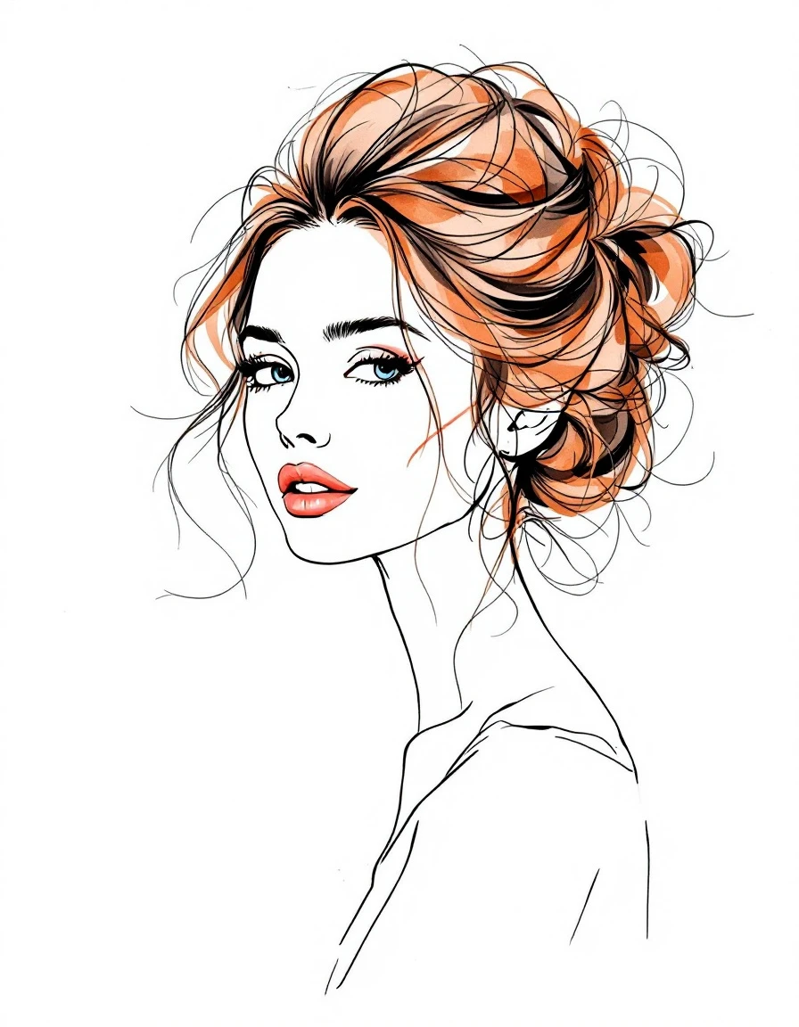 Romantic updo with loose tendrils