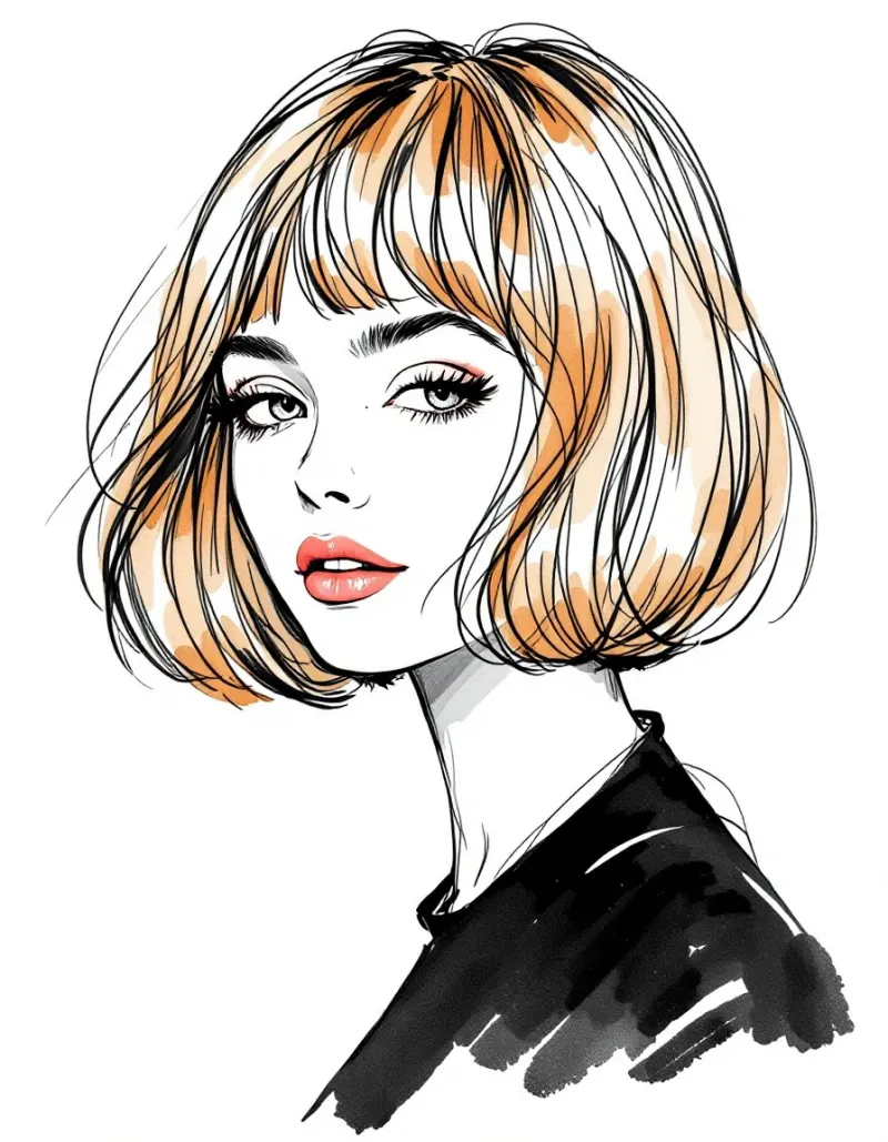 Rounded chin-length bob