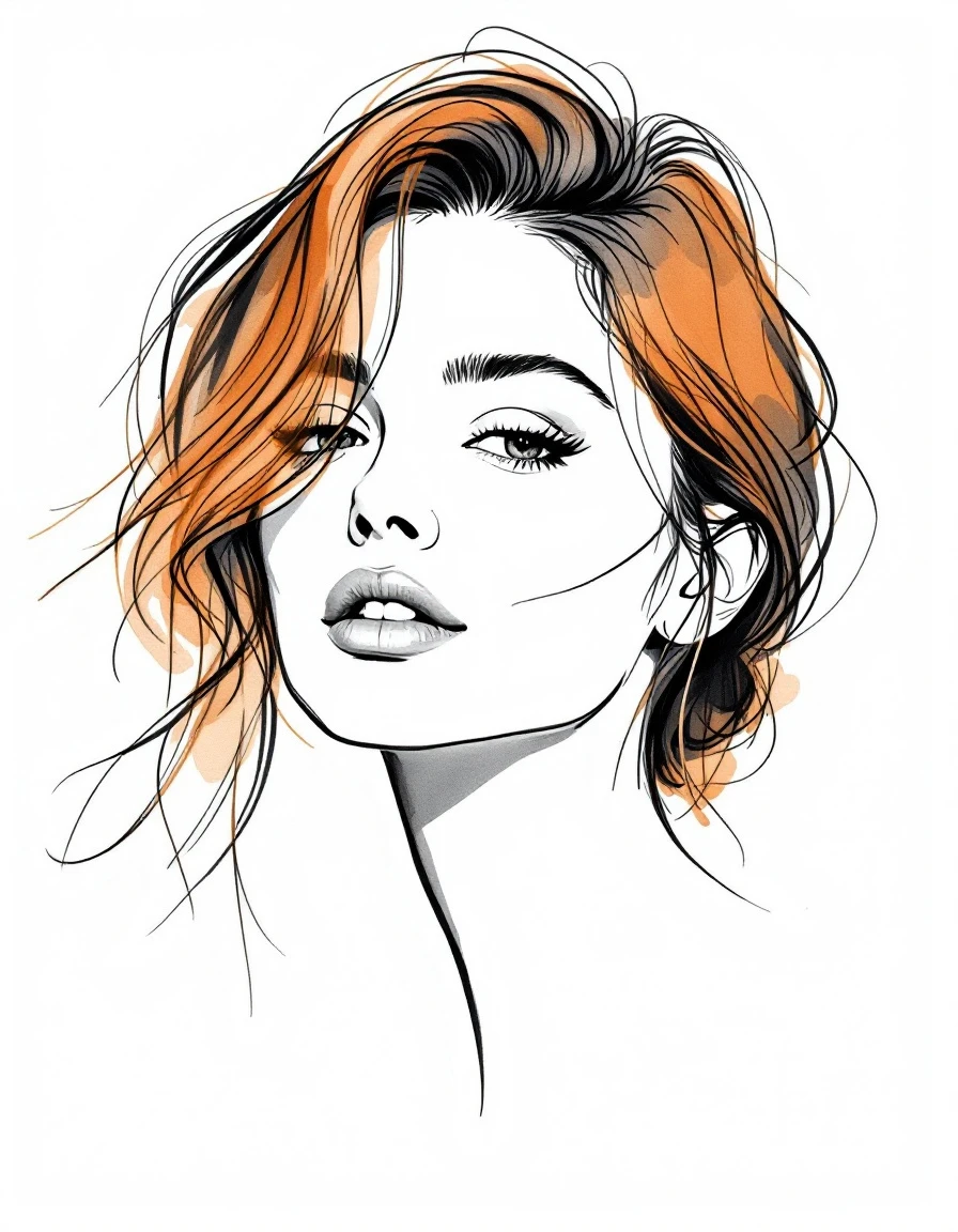 Side-swept layers around the face