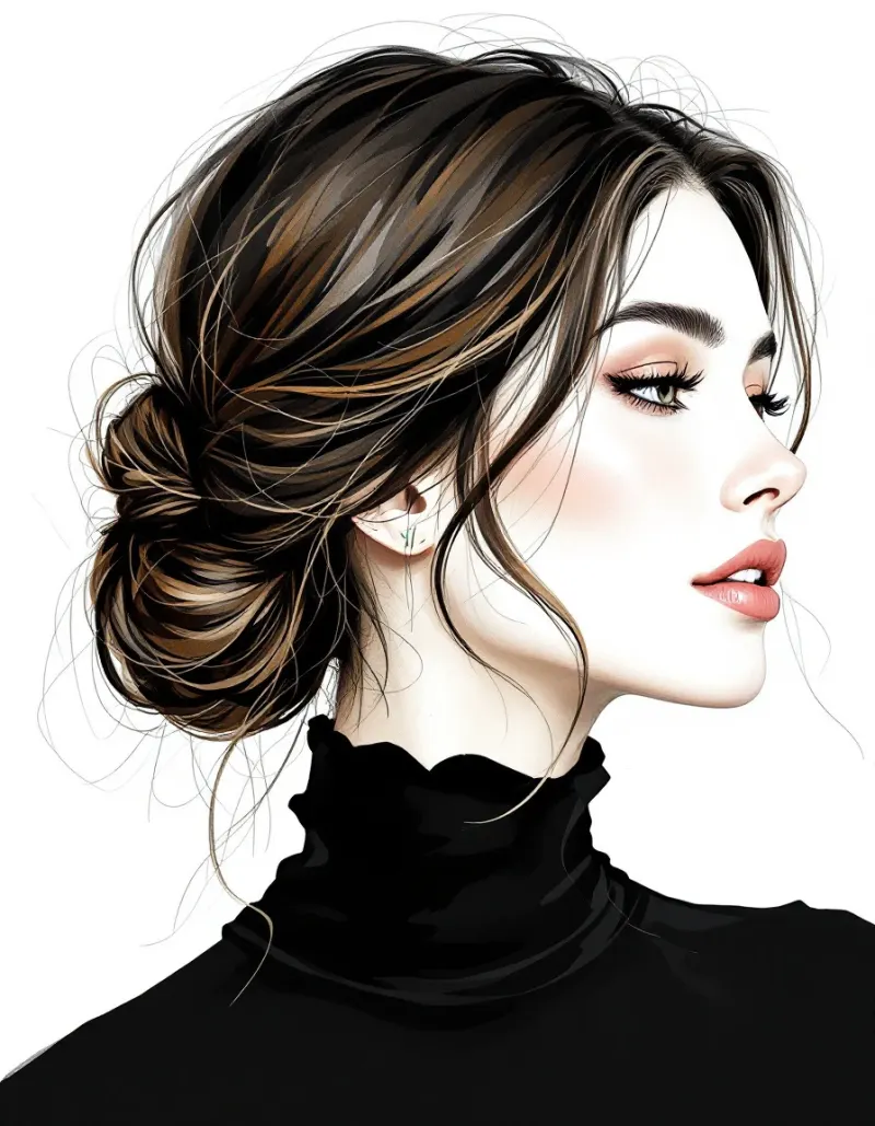 Loose, low romantic updo