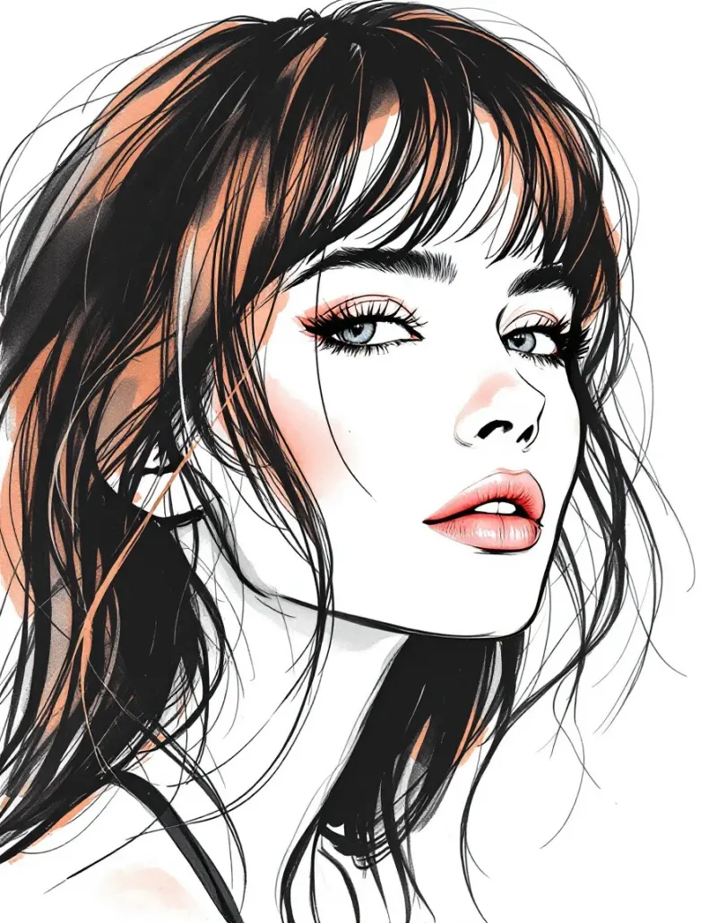 Curtain bangs with layers