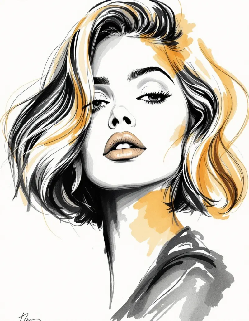 Side-parted deep wave bob